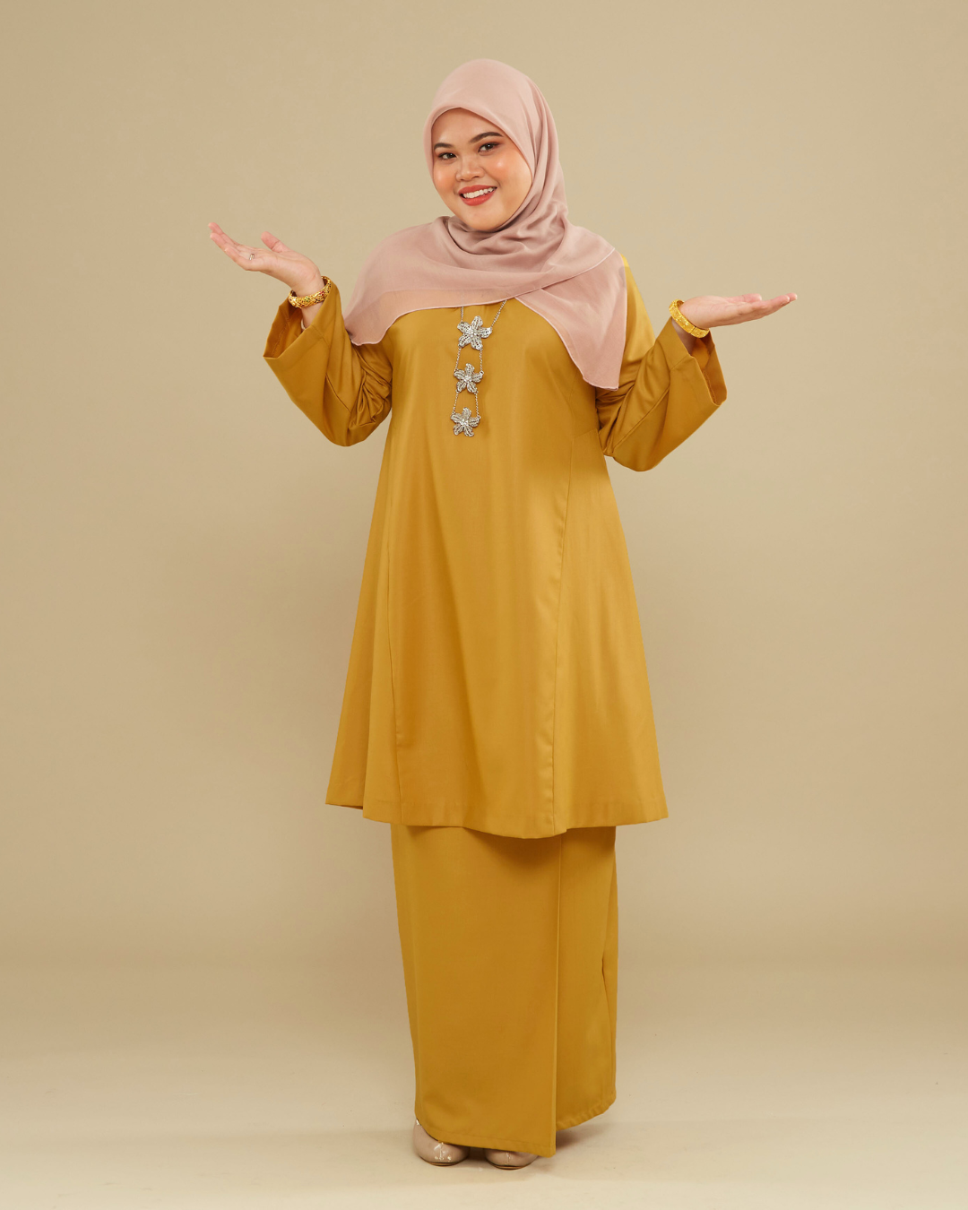 KEMBOJA KURUNG PAHANG - MUSTARD