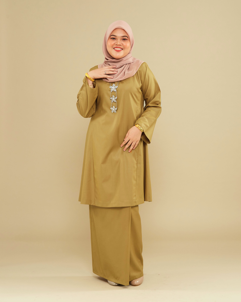 KEMBOJA KURUNG PAHANG - DUSTY GOLD