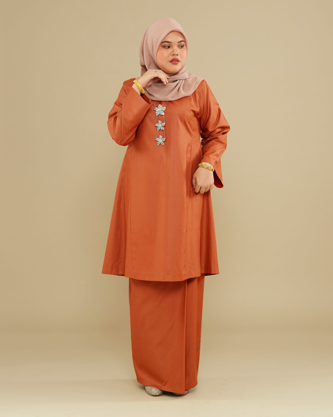 KEMBOJA KURUNG PAHANG - BURNT ORANGE