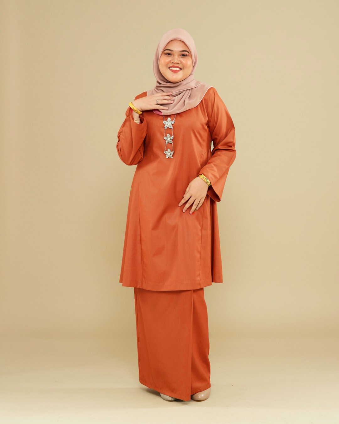 KEMBOJA KURUNG PAHANG - BURNT ORANGE