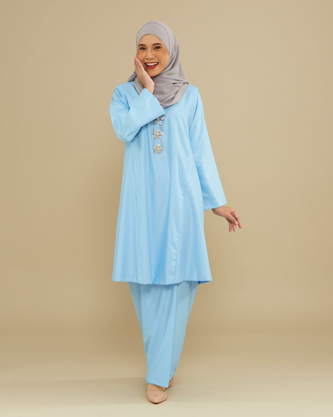 KEMBOJA KURUNG PAHANG - BABY BLUE