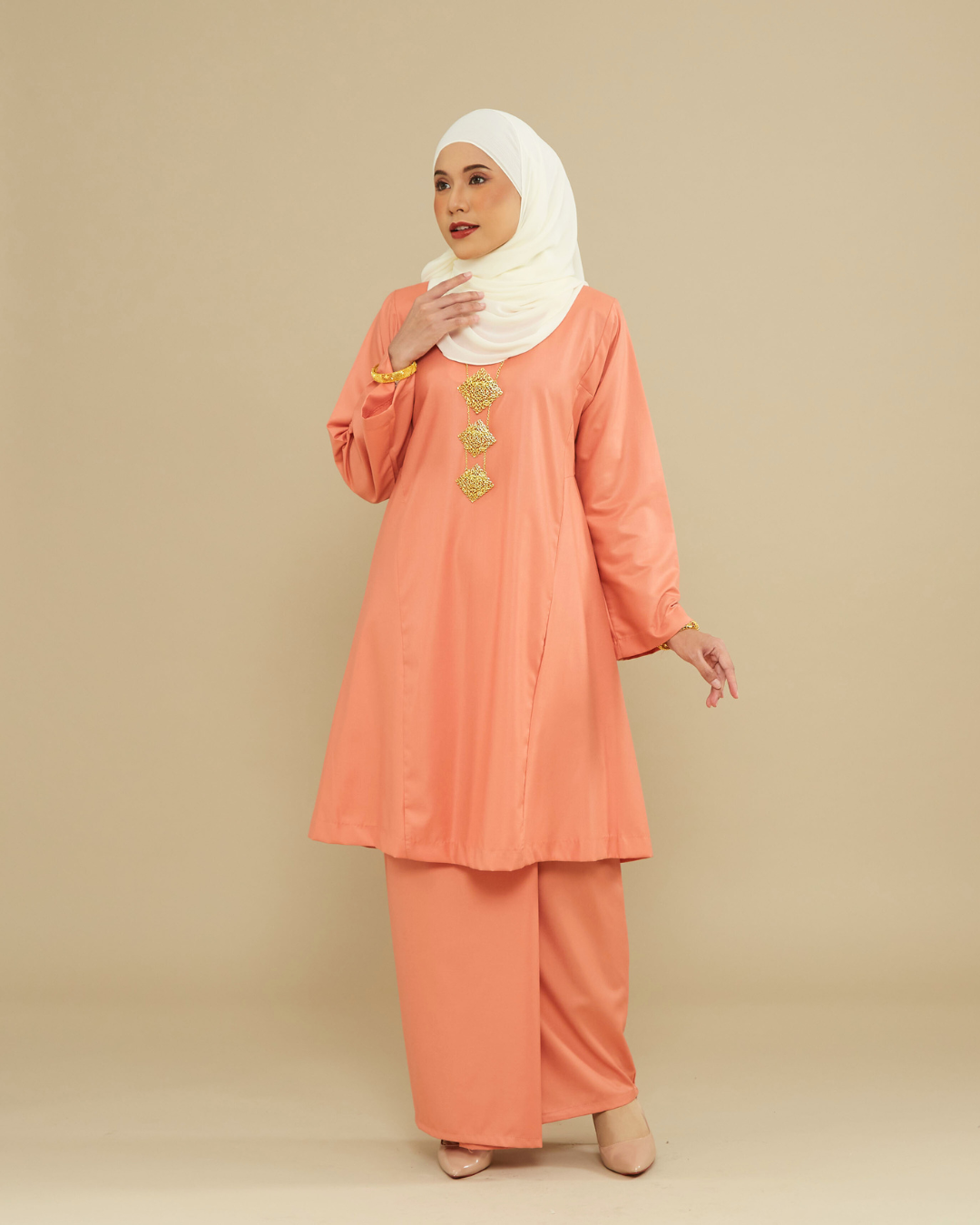 KEMBOJA KURUNG PAHANG - SALMON PEACH