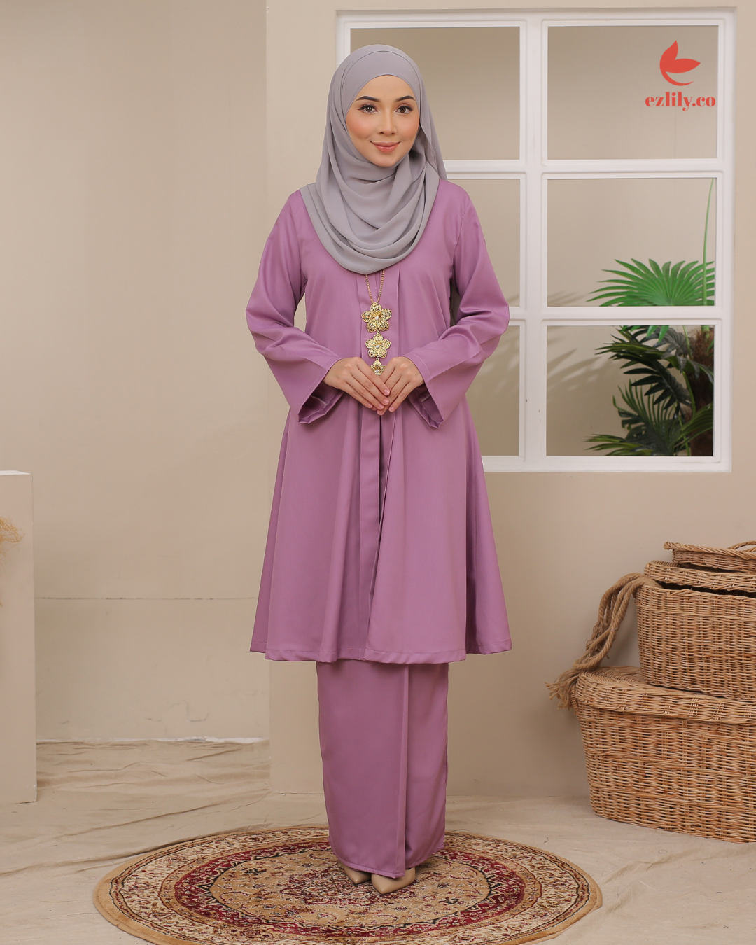 CEMPAKA KEBAYA - DUSTY PURPLE