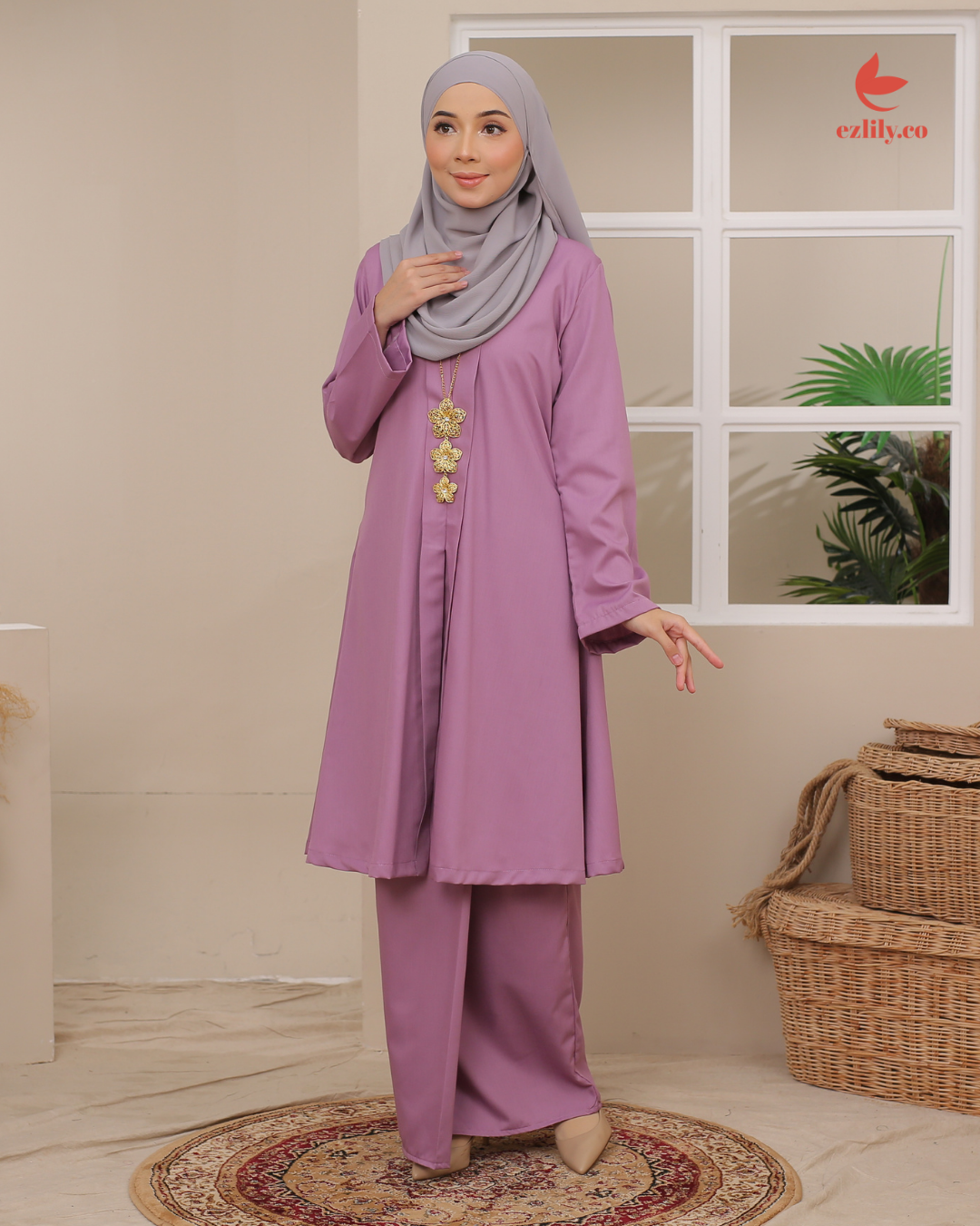 CEMPAKA KEBAYA - DUSTY PURPLE