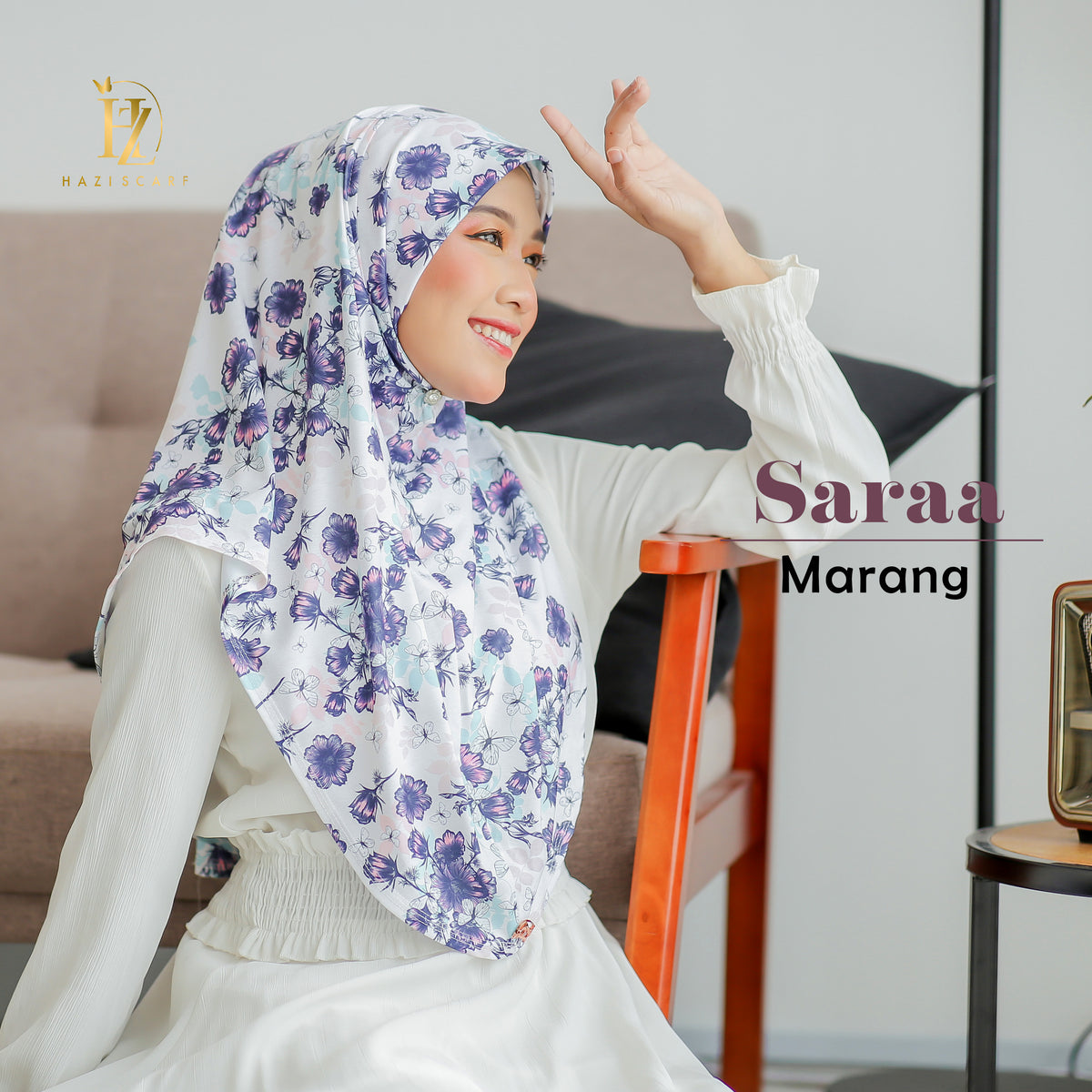 Saraa Printed In Marang – Haziscarf