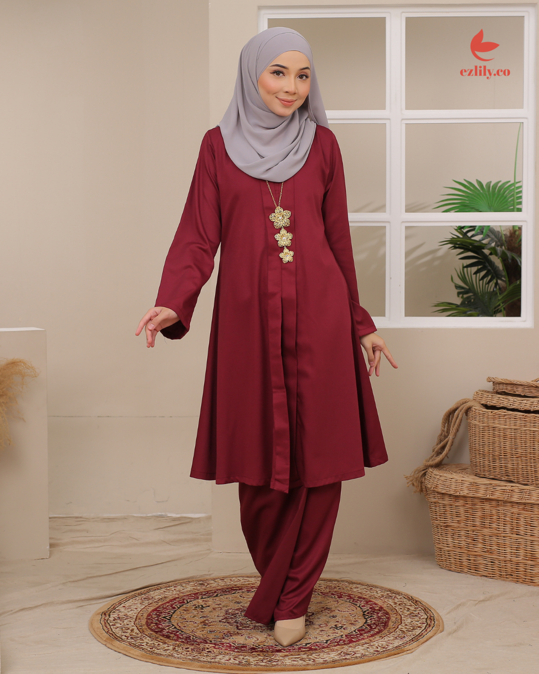CEMPAKA KEBAYA - MAROON