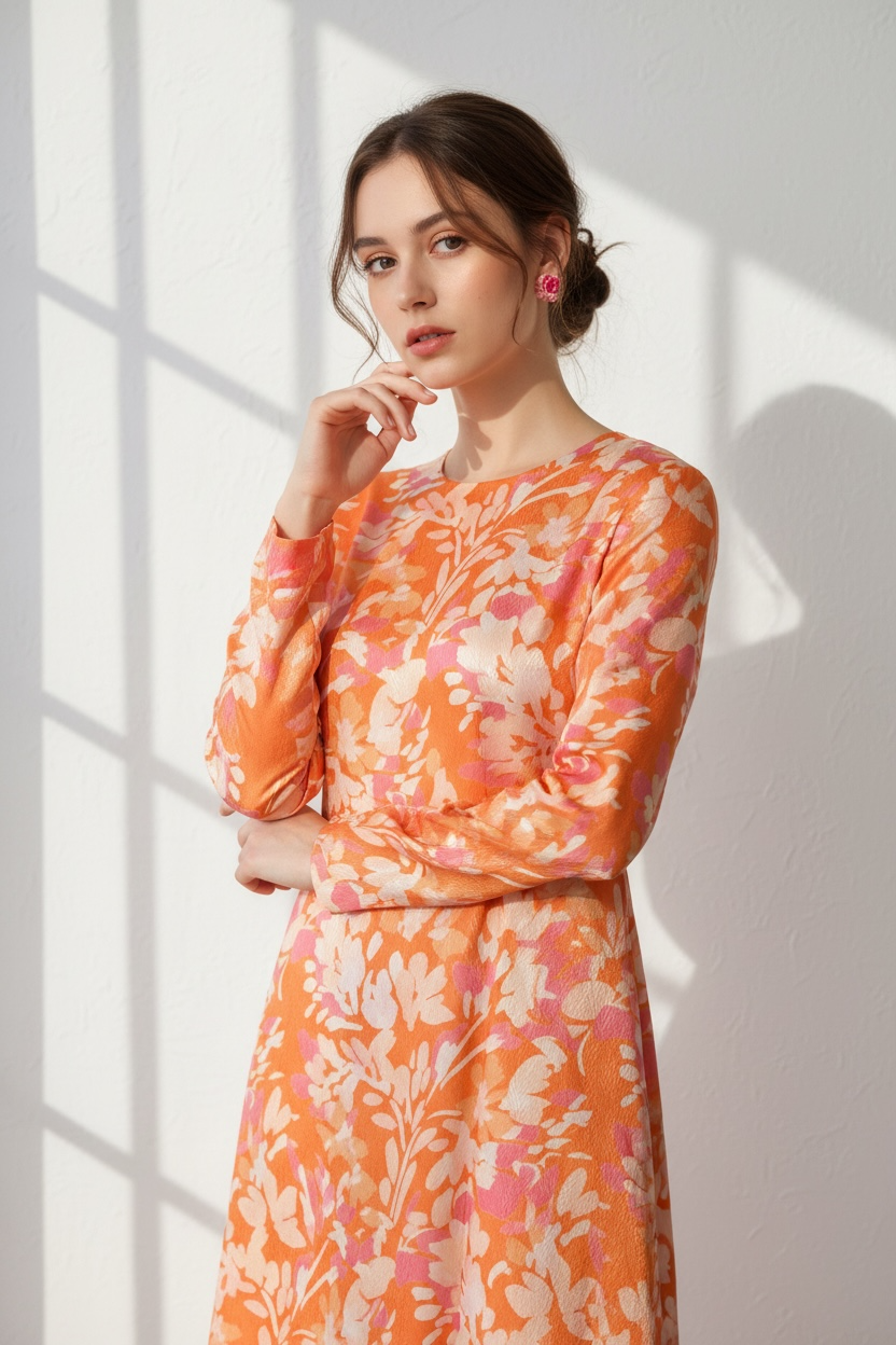 Lira Kurung Moden - Jingga