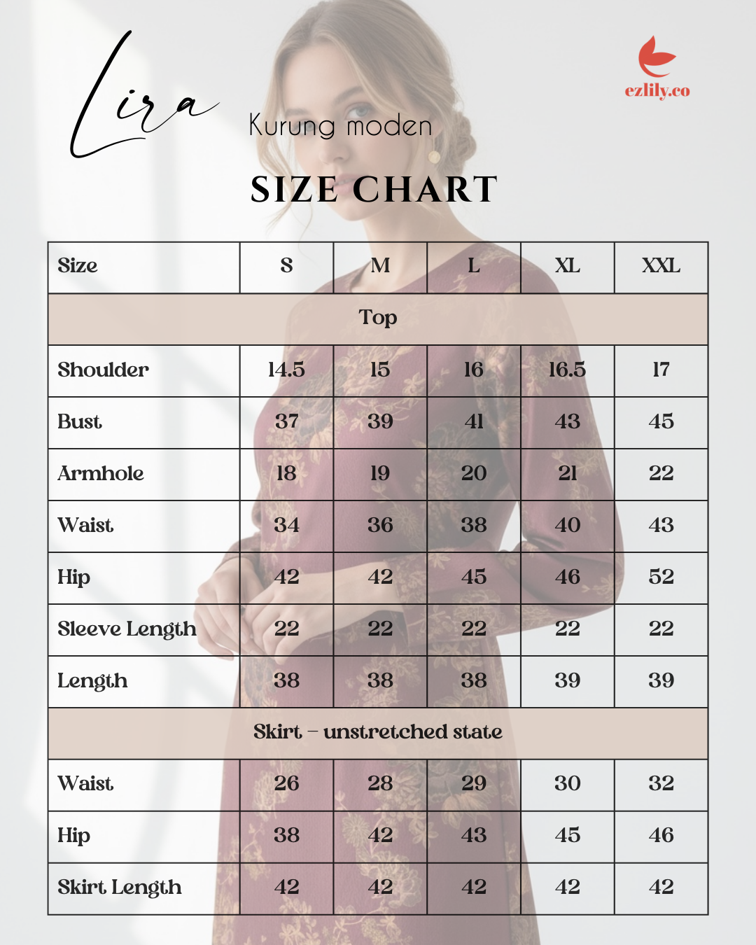 Lira Kurung Moden - Jingga