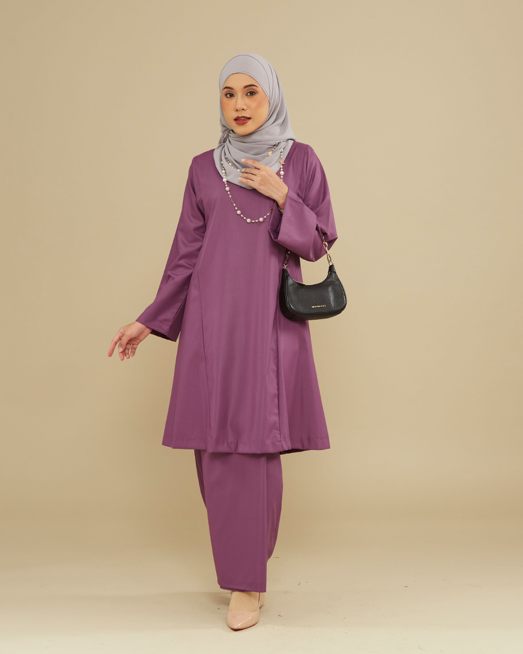 KEMBOJA KURUNG PAHANG - DUSTY PURPLE