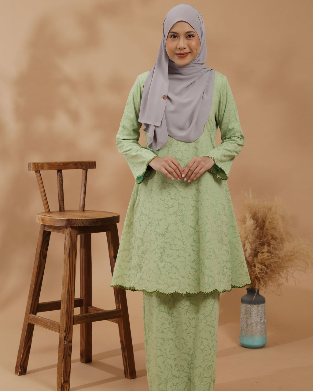 KIRANA KURUNG RIAU MODEN - APPLE GREEN
