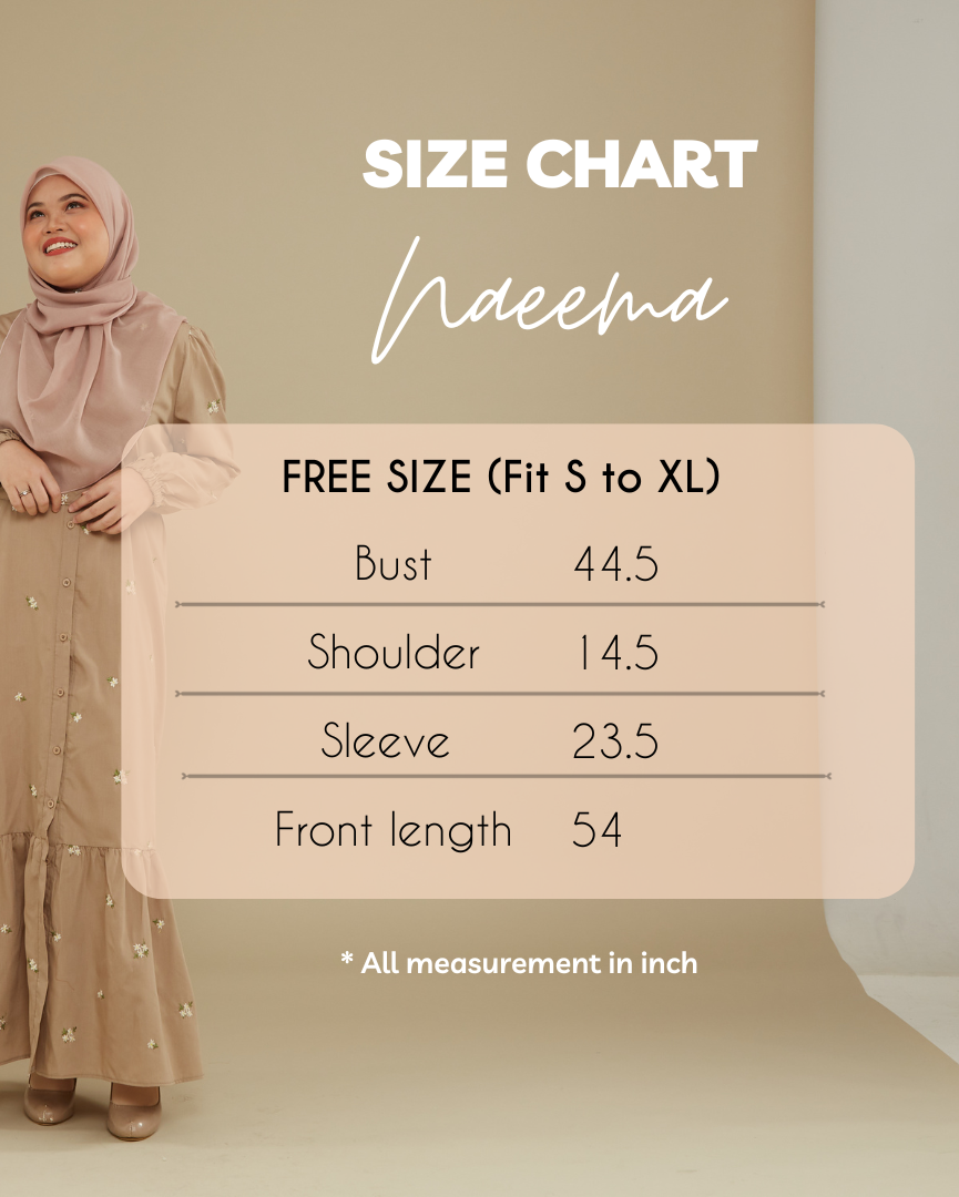 Naeema Embroidery Dress - Nude